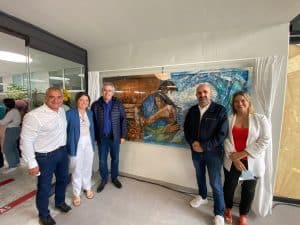 Inauguración del mural Mares de Covid en Valverde